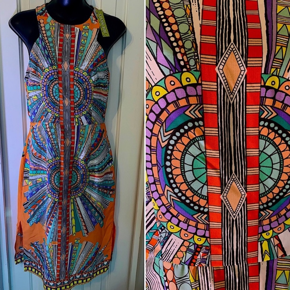 Gianni Bini multicolored, patterned dress Sz XS